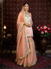 Peach & Gold Handcrafted Gharara Set – A Graceful Ethnic Ensemble