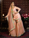 Peach & Gold Handcrafted Gharara Set – A Graceful Ethnic Ensemble