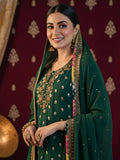 Emerald Green Chatapati Gharara Set with Zardozi & Bale Work | Elegant Festive Ensemble
