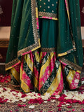 Emerald Green Chatapati Gharara Set with Zardozi & Bale Work | Elegant Festive Ensemble