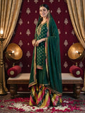 Emerald Green Chatapati Gharara Set with Zardozi & Bale Work | Elegant Festive Ensemble