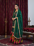 Emerald Green Chatapati Gharara Set with Silk Kameez & Chinon Dupatta | Festive Ethnic Wear