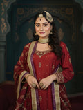 Maroon & Purple Handcrafted Farshi Bridal Gharara Set – A Timeless Royal Attire