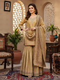 Golden Tissue Lucknowi Gharara Set with Hand Dabka Zardozi Work