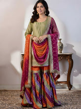Chatapati Gharara Set with Multicolour Dupatta
