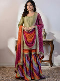 Chatapati Gharara Set with Multicolour Dupatta
