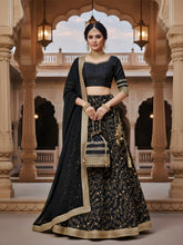 Black Handcrafted Lehenga Set