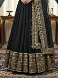 Luxury Anarkali Gown in Crap Silk with Pure Organza Dupatta