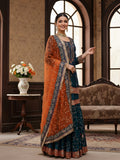 Teal Pure Silk Gharara Set with Hand Zardozi Work