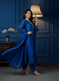 Royal Blue Pure Chanderi Suit with Resham & Dabka Embroidery | Organza Dupatta Best For– Wedding