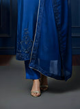 Royal Blue Pure Chanderi Suit with Resham & Dabka Embroidery | Organza Dupatta Best For– Wedding