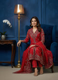 Red Pure Organza Suit with Dabka Zardozi Work & Dupatta – Wedding Wear