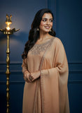 Peach Georgette Suit with Dabka Zardozi Work & Dupatta – Elegant Occasion Wear