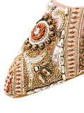 Buy Jutti – Golden Handcrafted Embroidered Heeled Jutti for Women