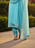 Sky Blue Pure Organza Suit with Gota & Sequin Work – A Touch of Serenity