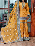 Mustard Yellow Handcrafted Gharara Set | Gota Patti Embroidery | Festive & Wedding Wear