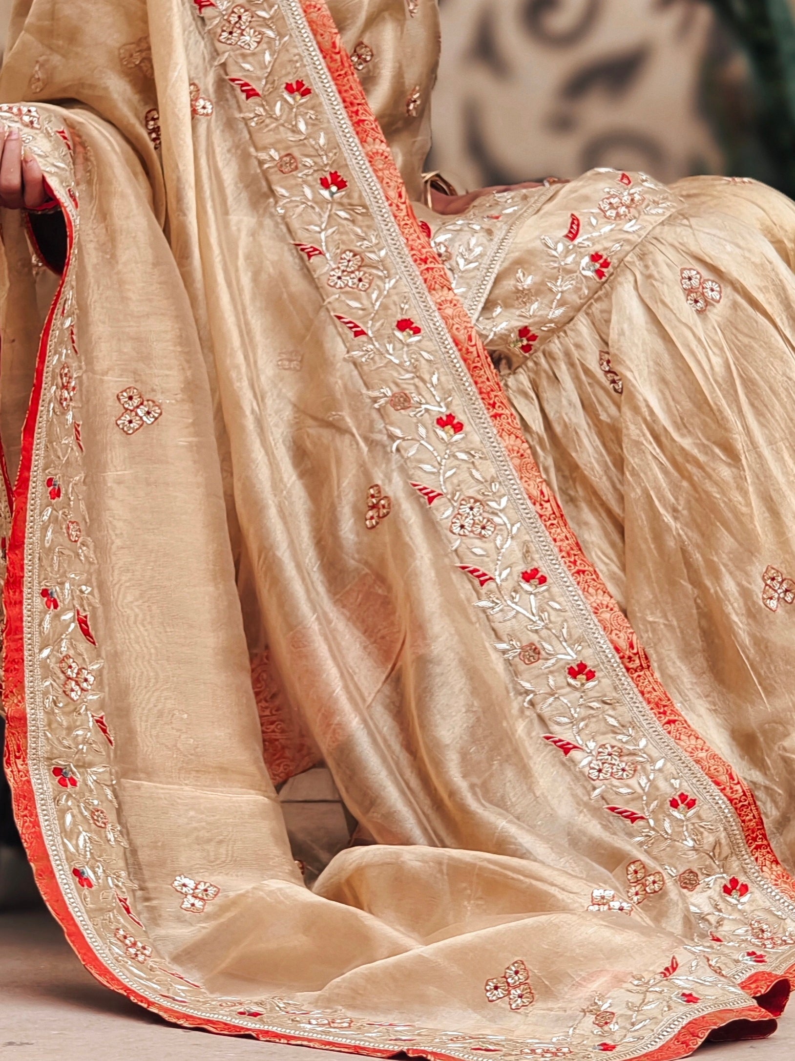 Pink Embroidered Sharara Set