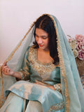 Elegant Mint Green Sharara Set – A Dreamy Blend of Grace & Sophistication