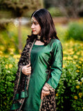 Designer Bottle Green & Black Sharara Set – Handcrafted Embroidered Wedding & Party Wear Outfit