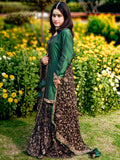 Designer Bottle Green & Black Sharara Set – Handcrafted Embroidered Wedding & Party Wear Outfit