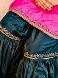 Pink & Black Embroidered Gharara Dress
