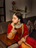 Rust Velvet Anarkali Gown – A Royal Statement Piece