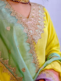 Sunshine Yellow & Pastel Multicolor Gharara Set – A Vibrant Festive Look