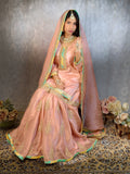 Peach & Gold Handcrafted Gharara Set – A Graceful Ethnic Ensemble