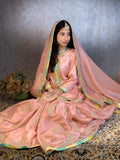 Peach & Gold Handcrafted Gharara Set – A Graceful Ethnic Ensemble