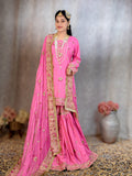 Hot Pink & Gold Handcrafted Gharara Set – A Regal Ethnic Ensemble