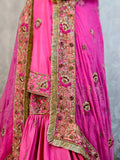Hot Pink & Gold Handcrafted Gharara Set – A Regal Ethnic Ensemble