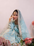 Powder Blue Gharara Dress – A Blend of Heritage & Grace
