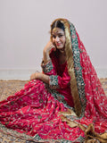 Crimson Red Pure Silk Bridal Gharara Set – Regal Elegance in Every Thread