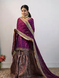 Royal Purple Banarasi Gharara Set with Pure Silk Kameez & Dabka Zardozi Dupatta