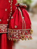 Red Bridal Pure Silk Gharara Set for Wedding Functions