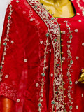 Red Bridal Pure Silk Gharara Set for Wedding Functions