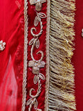 Lakhnavi Farshi Bridal Gharara in Crape Silk with Zardozi