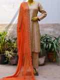 Cotton Tissue Suit with Dabka Zardozi Dupatta Set