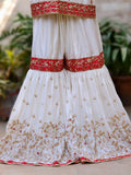 Lakhnawi Bridal Gharara with Dabka Zardozi Work Set