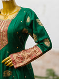 Emerald Green Pure Silk Peplum Sharara Set for Women