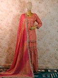 Lakhnavi Gharara in Art Silk with Dabka Zardozi Work