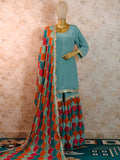 Lakhnavi Chatapati Gharara in Crepe & Upada Silk with Sequin