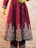 Anarkali Gown in Pure Silk with Dabka Zardozi Work