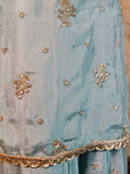 Designer Sharara Set – Tissue Silk with Zari & Pearl Work