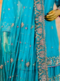 Lakhnavi Gharara in Pure Silk with Dabka Zardozi Work