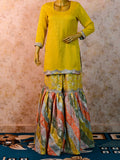 Multicolour Chatapati Gharara in Badla Chanderi Fabric