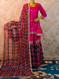 Lakhnavi Chatapati Gharara in Pure Silk with Zardozi