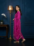 Purple Upada Silk Suit with Dabka & Zardozi Work | Pure Chinon Dupatta – Perfect for Weddings & Festive Occasions