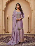 Lavender Pure Silk Sharara Set for Festive Celebrations