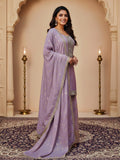 Lavender Pure Silk Sharara Set for Festive Celebrations